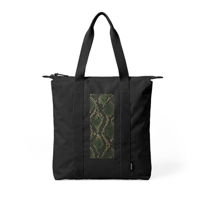 Snake | Olive Green Snakeskin Nomad Print Carry-All Tote