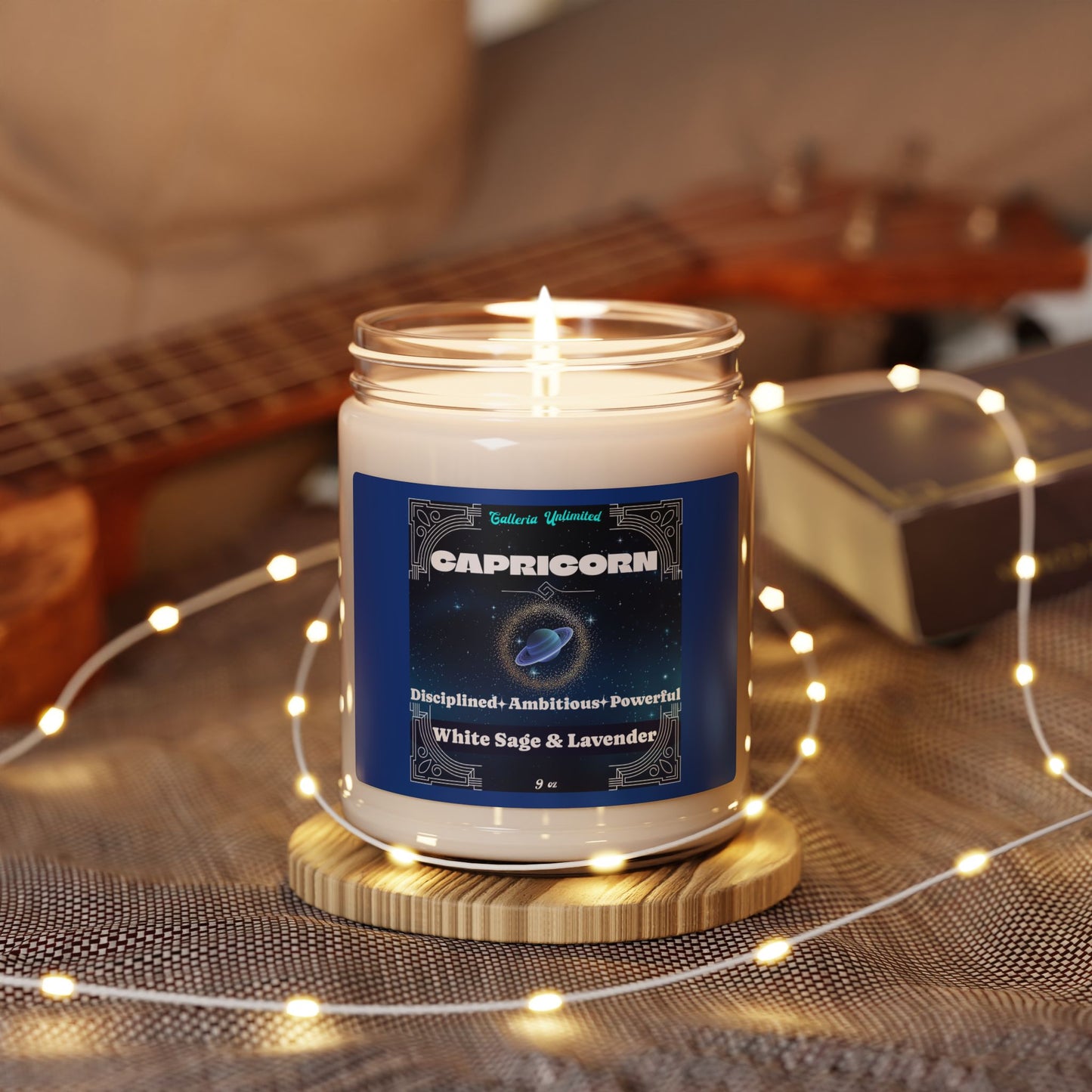 Capricorn | White Sage & Lavender Candle, 9oz (topaz)