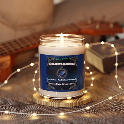 Capricorn | White Sage & Lavender Candle, 9oz (topaz)