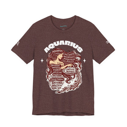 Aquarius| Word Art Graphic Tee2 (garnet)--"Aquarius" Definition on Back