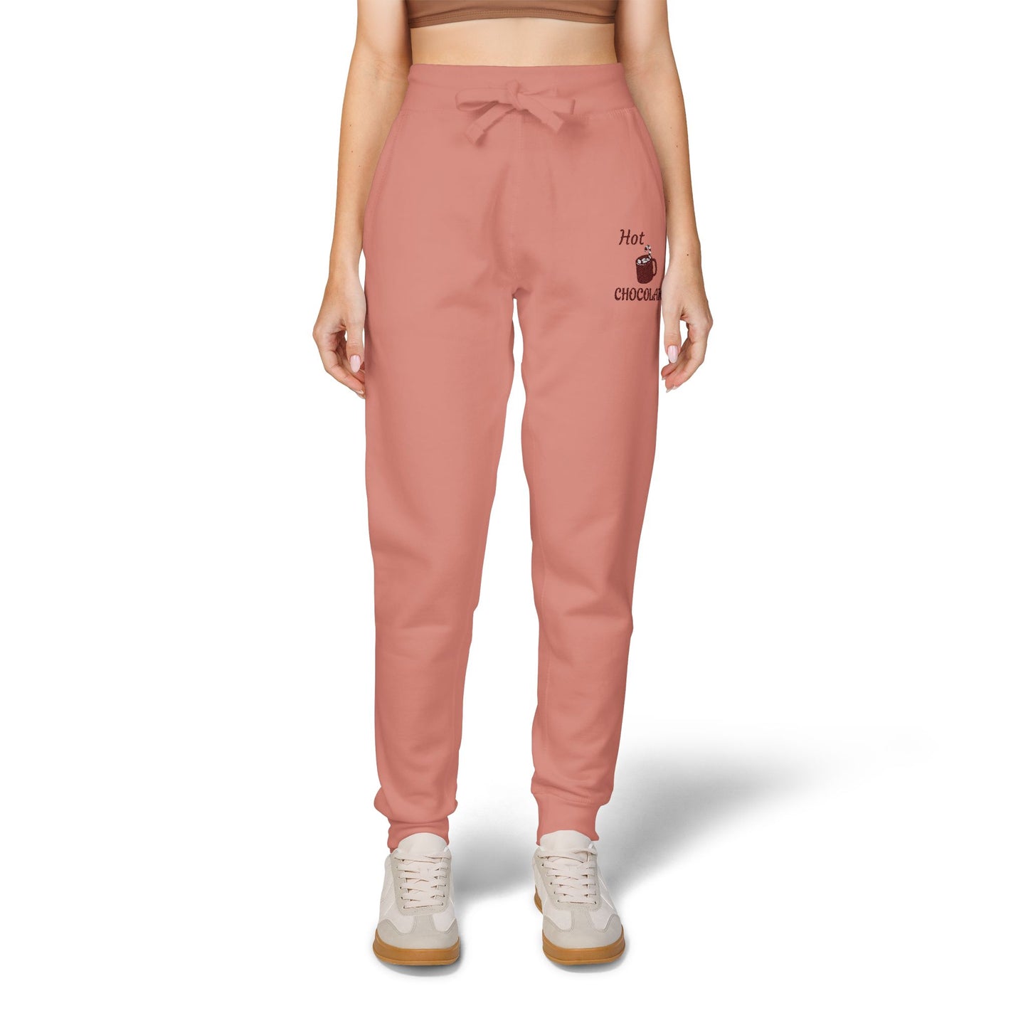 Harvest Haze | Maroon Embroidered 'Hot Chocolate' Sweatpants