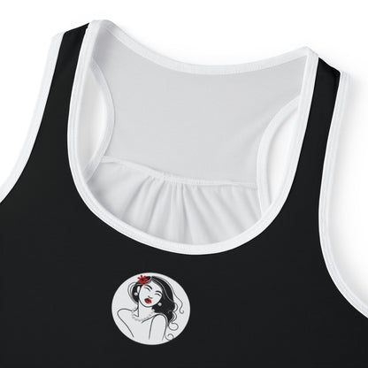 Pearls & Curls3 | Black - Scarlet Kiss Ringer Tank (black or white trim)