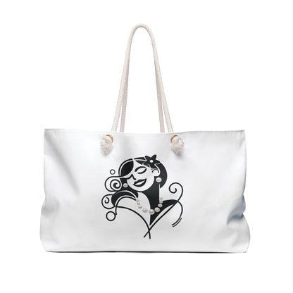 Pearls & Curls4 | White - Two-Sided Weekender Bag