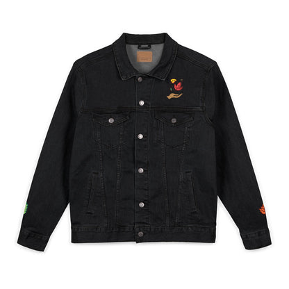 The Cozy Edit1 - Embroidered Denim Jacket (classic, black, and white denim)