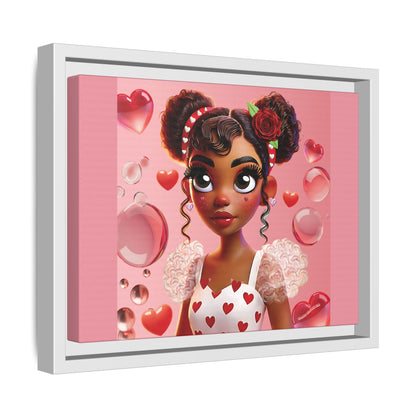 Heartbreaker Girl | Bubblegum - Canvas Print, framed matte (multiple sizes/frame colors)