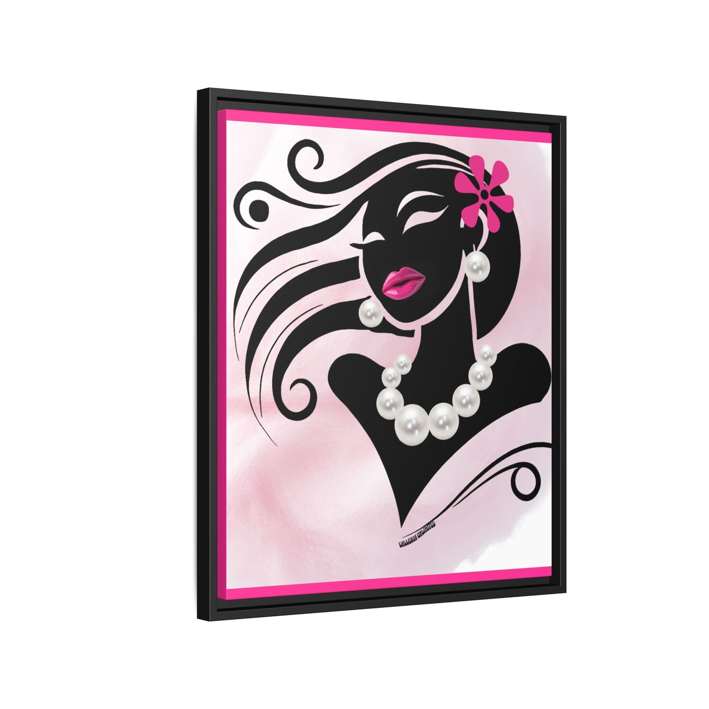 Pearls & Curls 6 | Candy Kiss Framed Matte Canvas Wall Art (black or white frame)