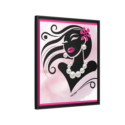 Pearls & Curls 6 | Candy Kiss Framed Matte Canvas Wall Art (black or white frame)