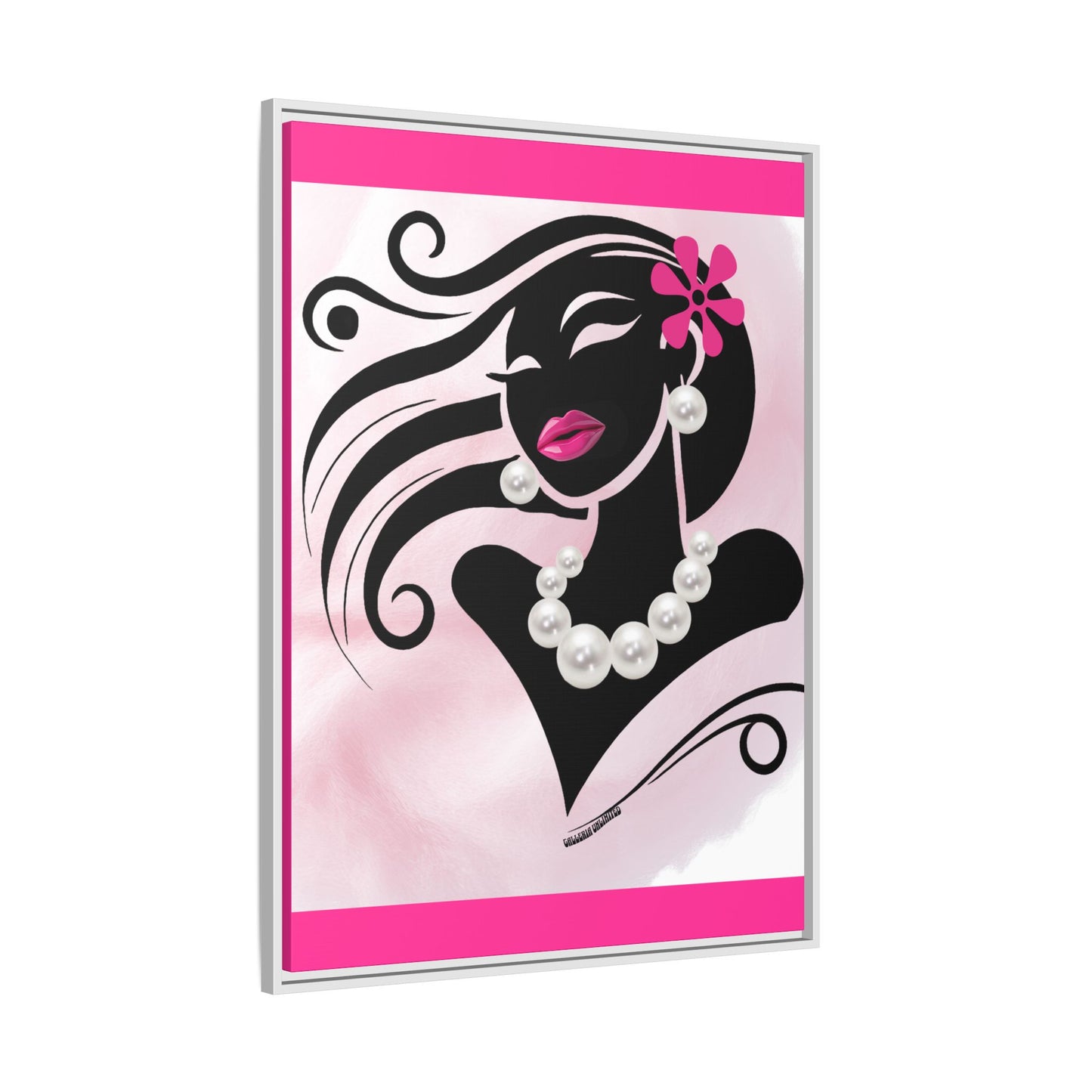 Pearls & Curls 6 | Candy Kiss Framed Matte Canvas Wall Art (black or white frame)