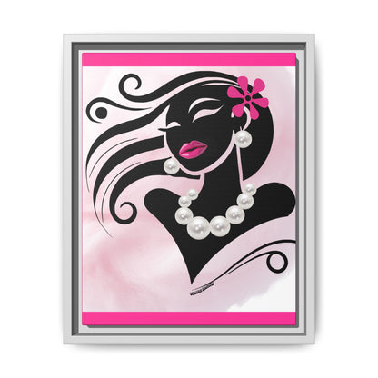 Pearls & Curls 6 | Candy Kiss Framed Matte Canvas Wall Art (black or white frame)