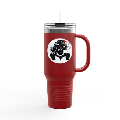 Pearls & Curls 1 | Insulated Travel Mug, 40oz (multiple colors)