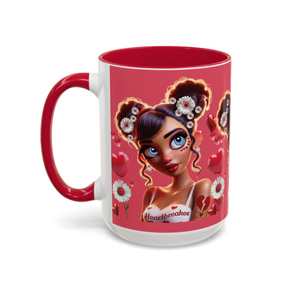 Heartbreaker 1 | Raspberry - Coffee Mug, two-tone, 15 oz (multiple handle colors)
