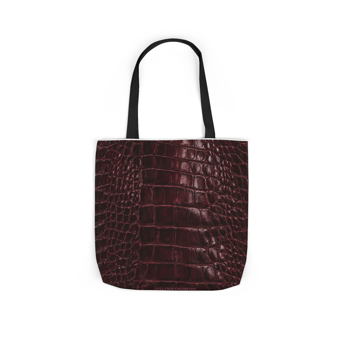 Alligator | Burgundy Print All-Over Pattern Tote Bag (non-textured printed fabric)