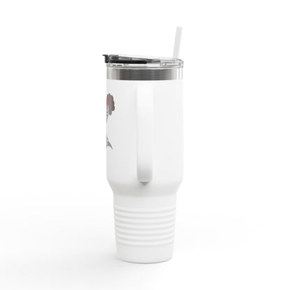 Pearls & Curls5 | Ruby Kiss - Insulated Travel Mug, 40oz (black, white, or red)