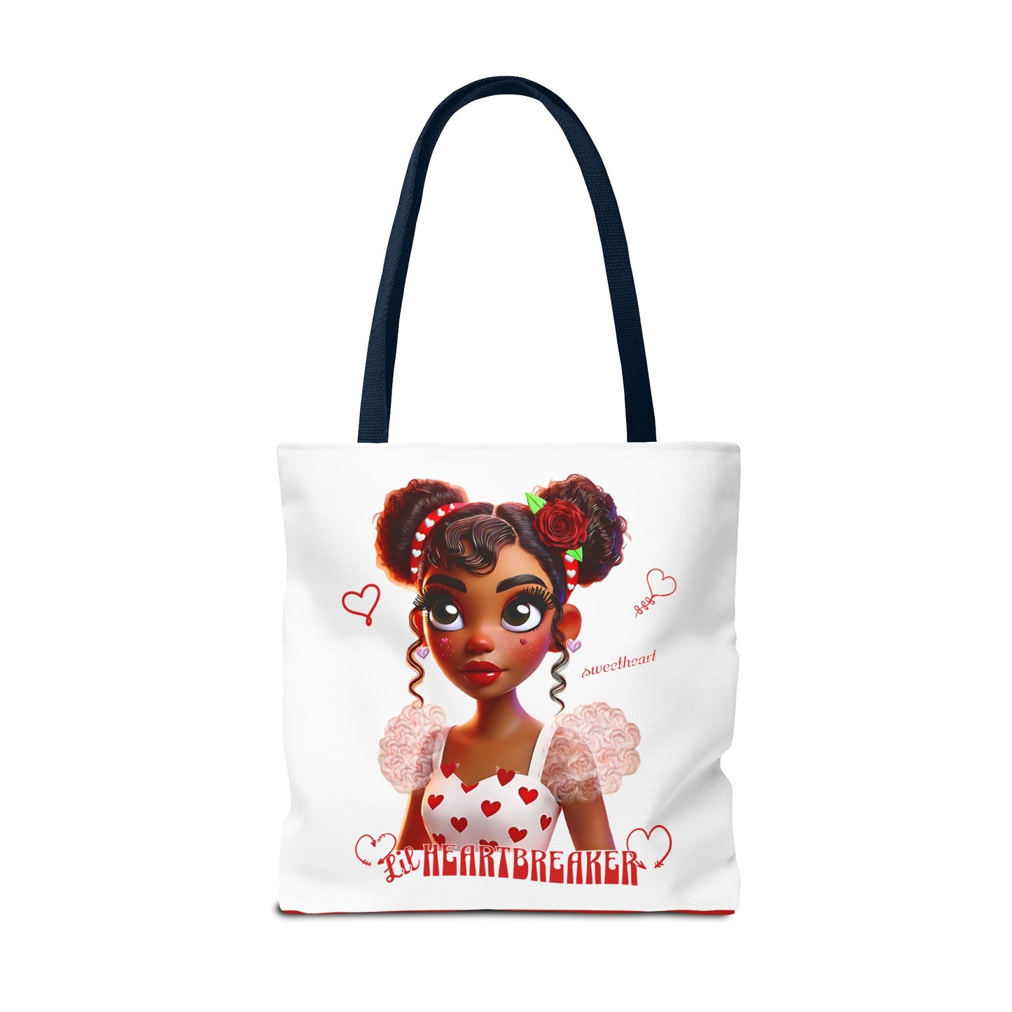 Heartbreaker Girl | Marshmallow All Over Print Two-Tone Tote Bag (multiple strap colors)
