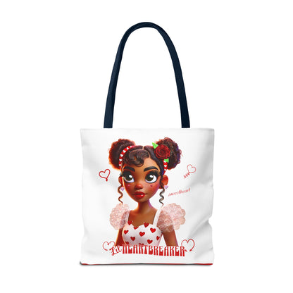 Heartbreaker Girl | Marshmallow All Over Print Two-Tone Tote Bag (multiple strap colors)