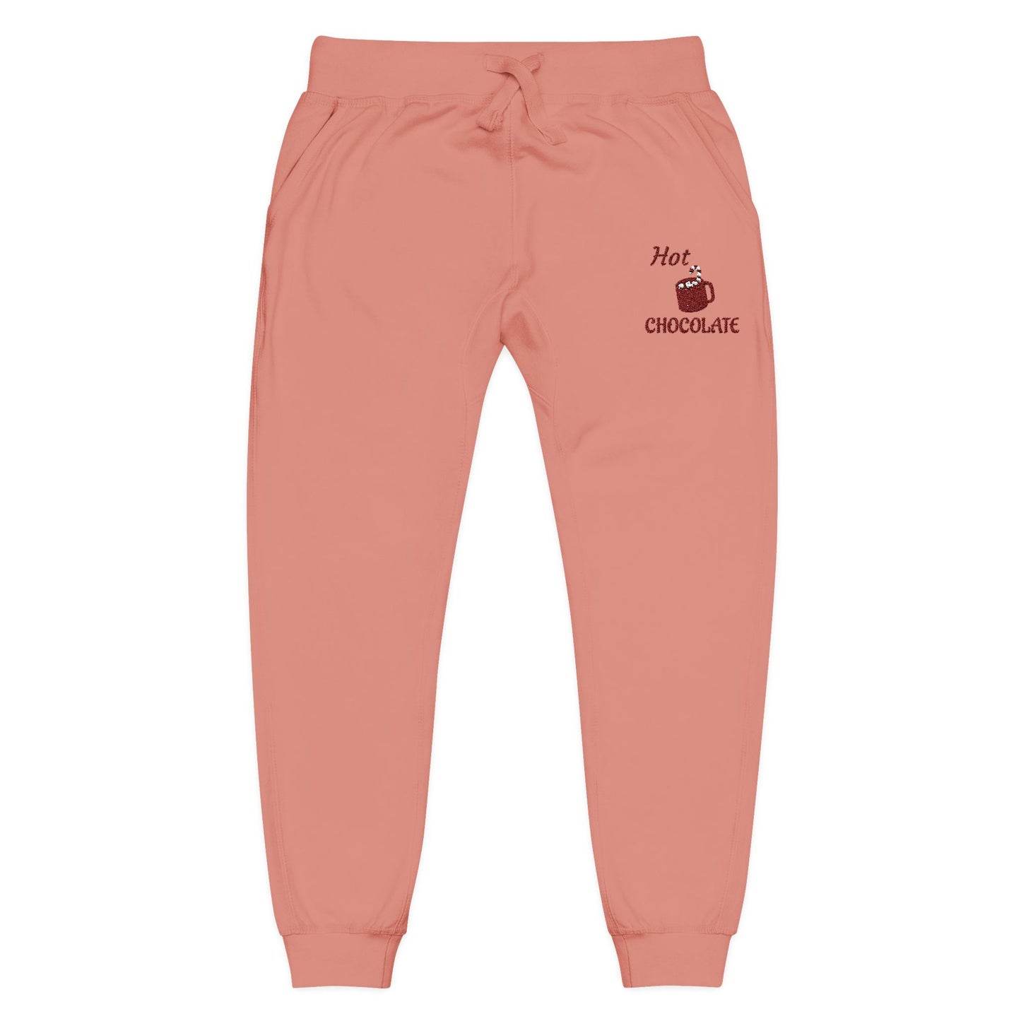 Harvest Haze | Maroon Embroidered 'Hot Chocolate' Sweatpants