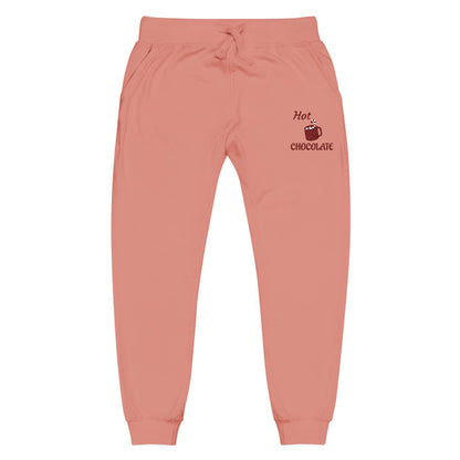 Harvest Haze | Maroon Embroidered 'Hot Chocolate' Sweatpants