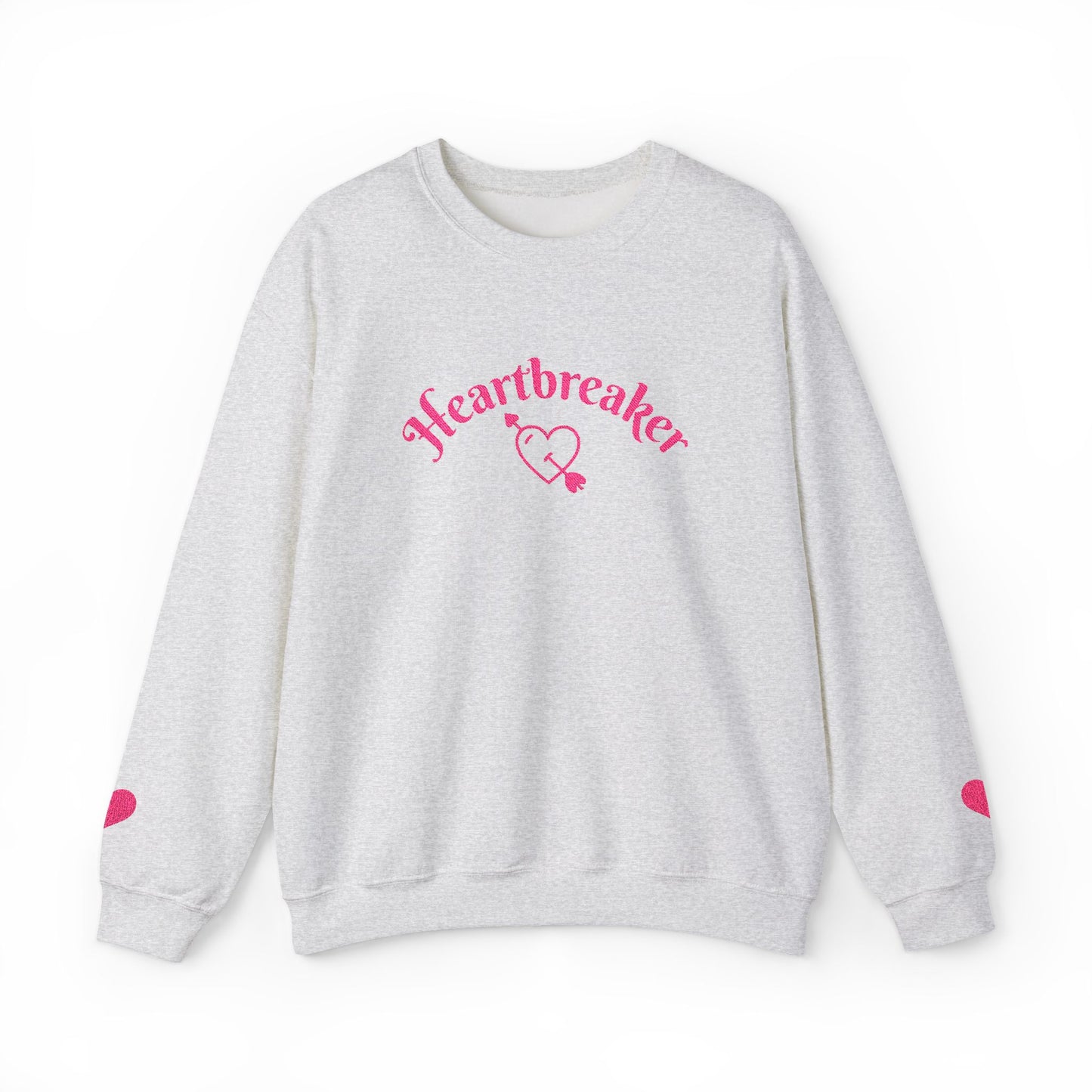 Heartbreaker 0 | Pink Embroidered Heartbreaker Crewneck Sweatshirt