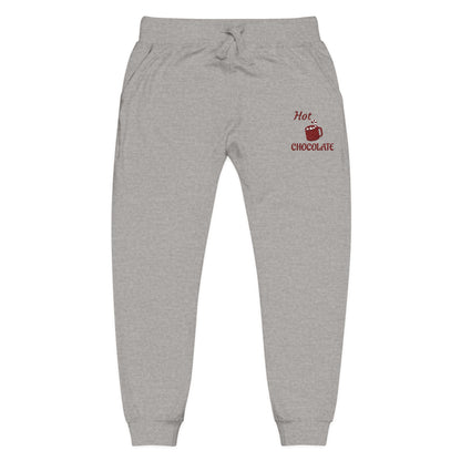 Harvest Haze | Maroon Embroidered 'Hot Chocolate' Sweatpants