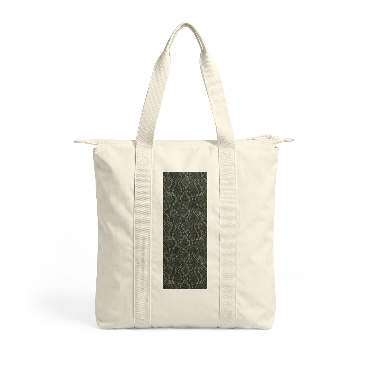 Snake | Olive Green Snakeskin Nomad Print Carry-All Tote