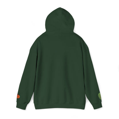 The Thankful Edit1 | Light Green Embroidered Thankful Hoodie, maroon hearts (multiple colors)