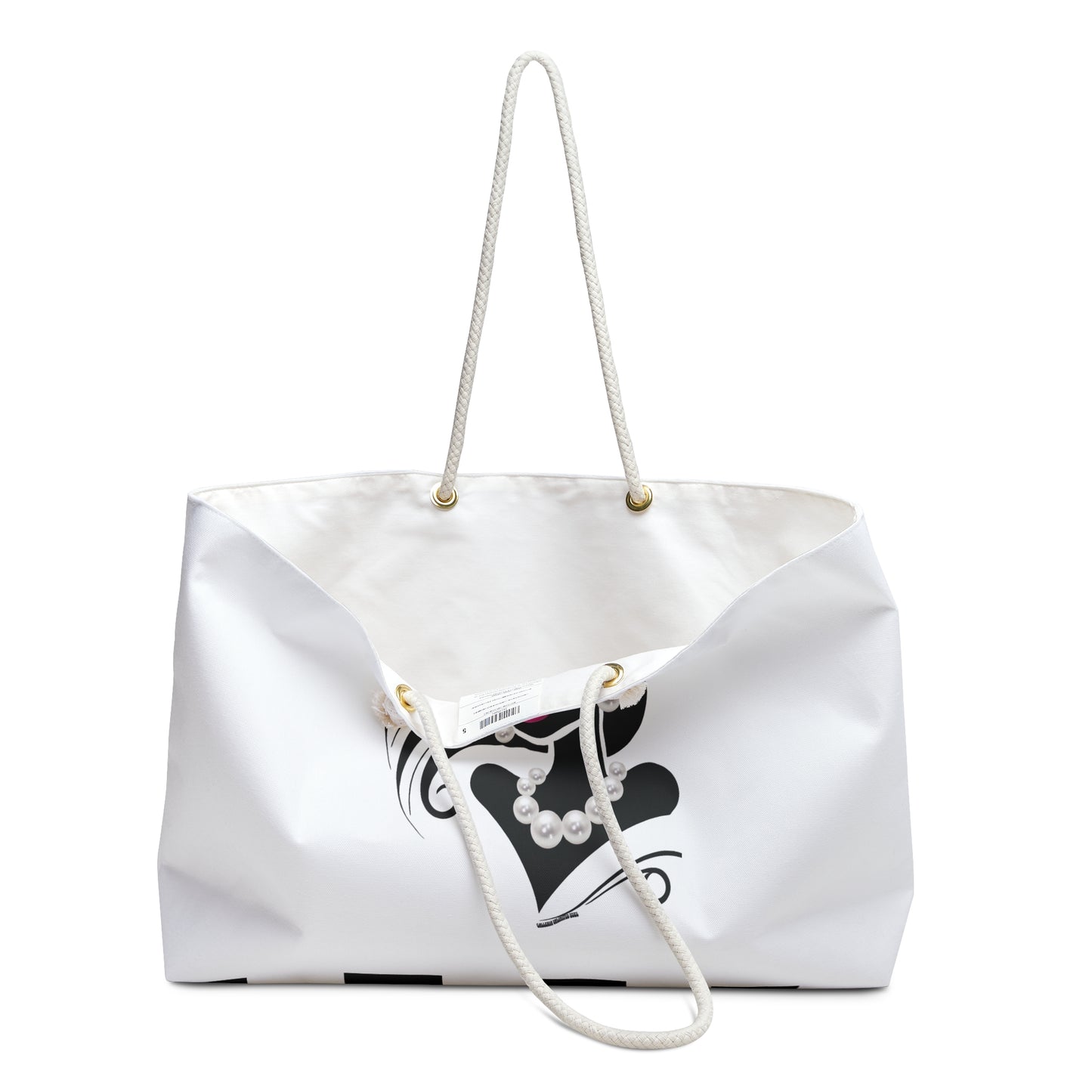 Pearls & Curls6 | White - Two-Sided Weekender Bag