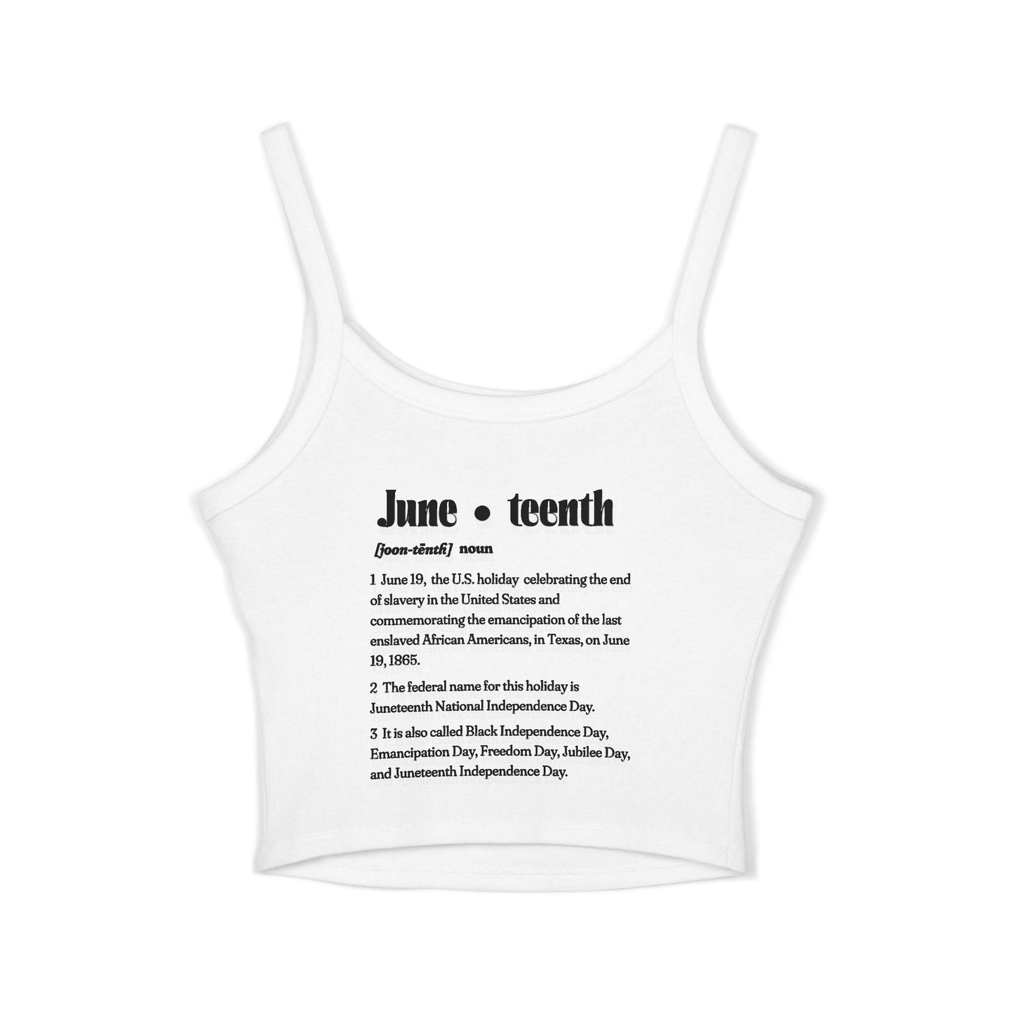 Juneteenth | Spaghetti Strap Women's Baby Tank Top (front and back design)