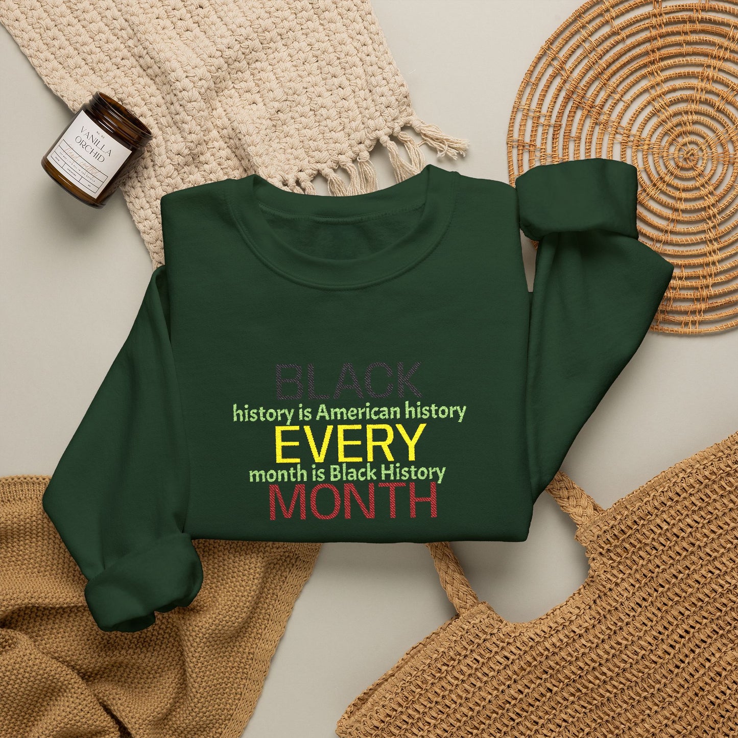 Black History | Black Every Month Crewneck Sweatshirt (green)