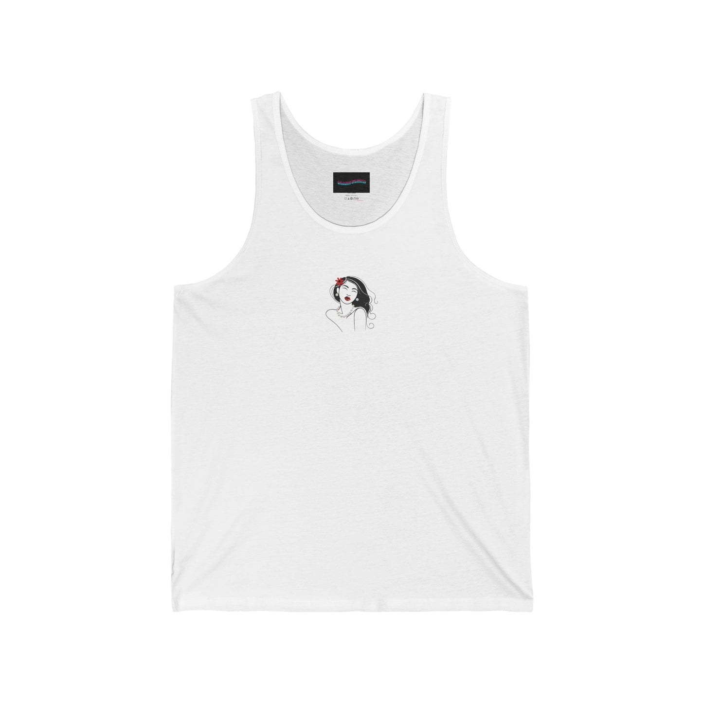 Pearls & Curls 3 | Scarlet Kiss White Jersey Tank