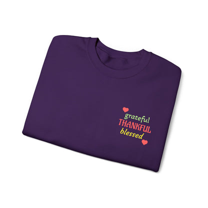 Harvest Haze 2 | Grateful, THANKFUL, Blessed Fall Crewneck Sweatshirt (dark colors)