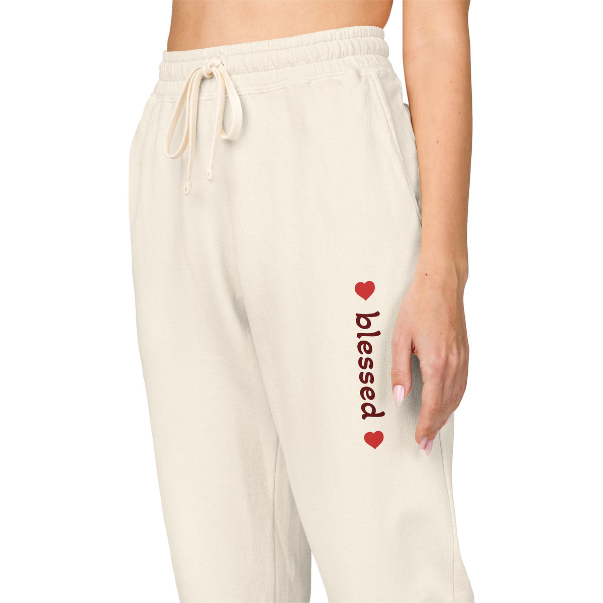 Harvest Haze 8 | 'Blessed' Vertical Red Script Joggers