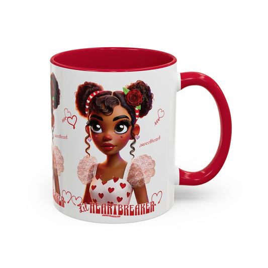 Heartbreaker Girl |Marshmallow - Coffee Mug, two-tone, 11 oz (multiple handle colors)