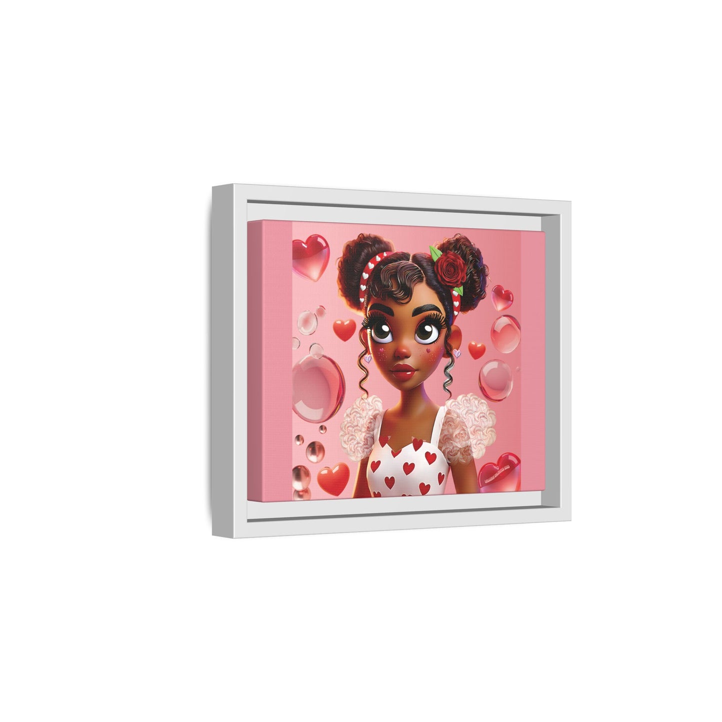 Heartbreaker Girl | Bubblegum - Canvas Print, framed matte (multiple sizes/frame colors)