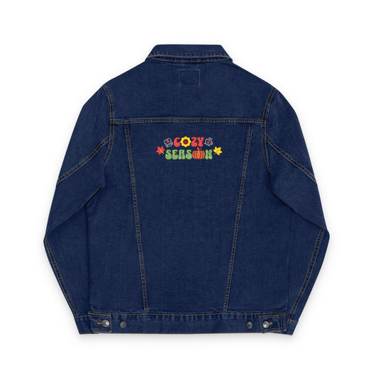 The Cozy Edit1 - Embroidered Denim Jacket (classic, black, and white denim)