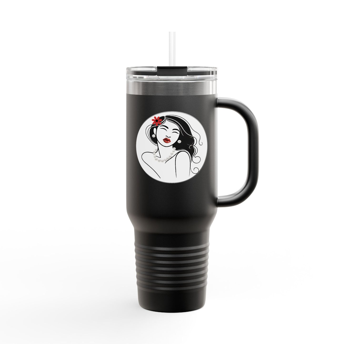 Pearls & Curls 3 | Insulated Travel Mug, 40oz (multiple colors) | Insulated Travel Mug (40oz)