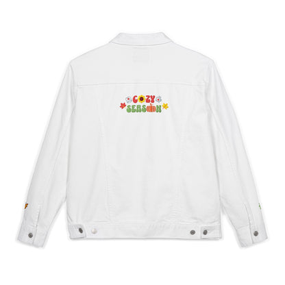 The Cozy Edit1 - Embroidered Denim Jacket (classic, black, and white denim)