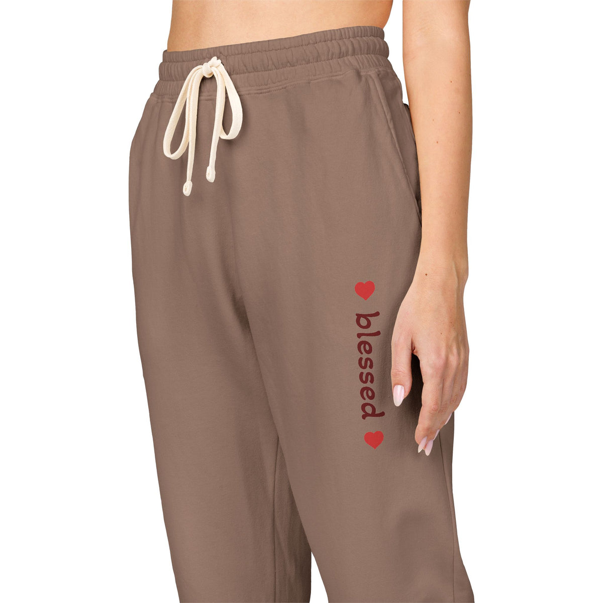 Harvest Haze 8 | 'Blessed' Vertical Red Script Joggers