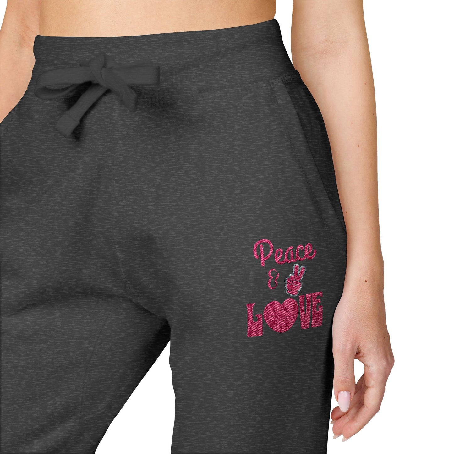 The Cozy Edit2 | "Peace & Love" Fleece Lounge Joggers, PINK Palette (multiple colors)