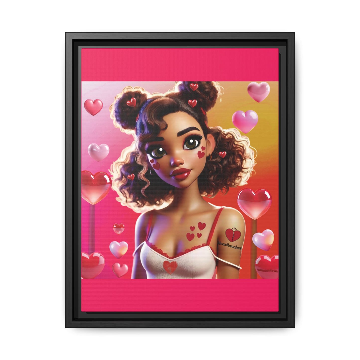 Heartbreaker 2 | Watermelon - Canvas Print, framed matte (multiple sizes/multiple frame colors)