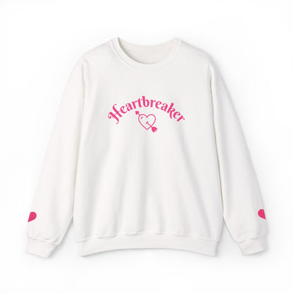 Heartbreaker 0 | Pink Embroidered Heartbreaker Crewneck Sweatshirt