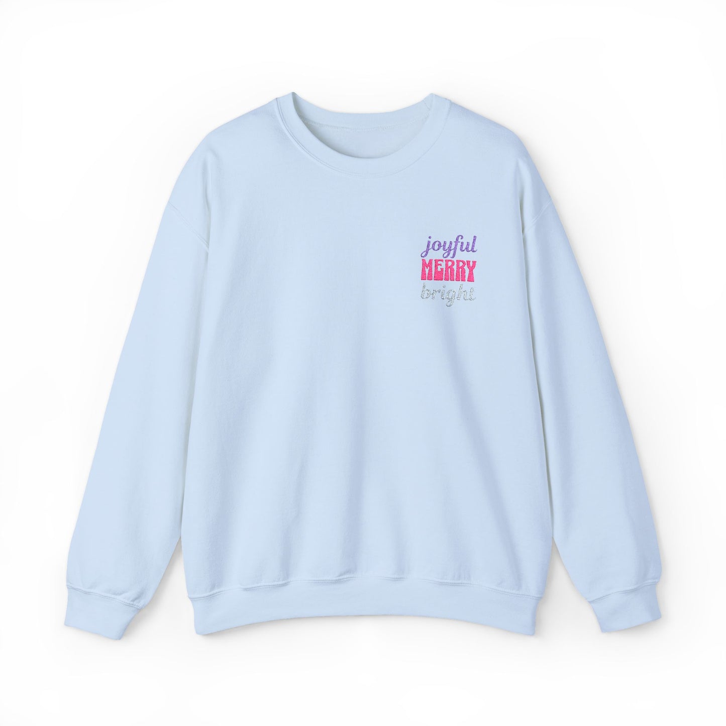 The Joyful Edit2 | Merry & Bright Embroidered Sweatshirt, PINK Palette (multiple colors)