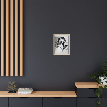 Pearls & Curls 4 | Black and White Framed Matte Canvas Wall Art (black or white frame)