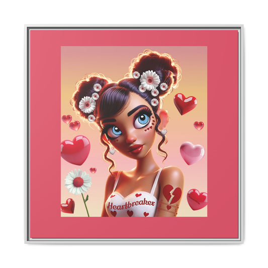 Heartbreaker 1 | Raspberry - Canvas Print, framed matte (multiple sizes/frame colors))