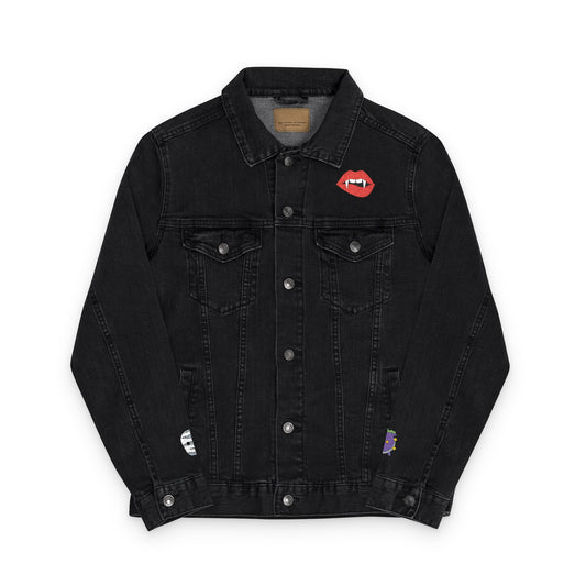 The Spooky Edit1 - Embroidered Denim Jacket (classic and black denim)