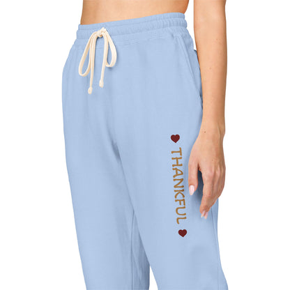 Harvest Haze 8 | 'THANKFUL' Vertical Gold Script Joggers