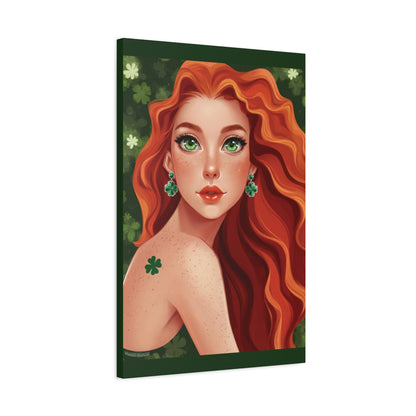 Clovers 1 | Emerald Whisper in Green, Matte Canvas Print