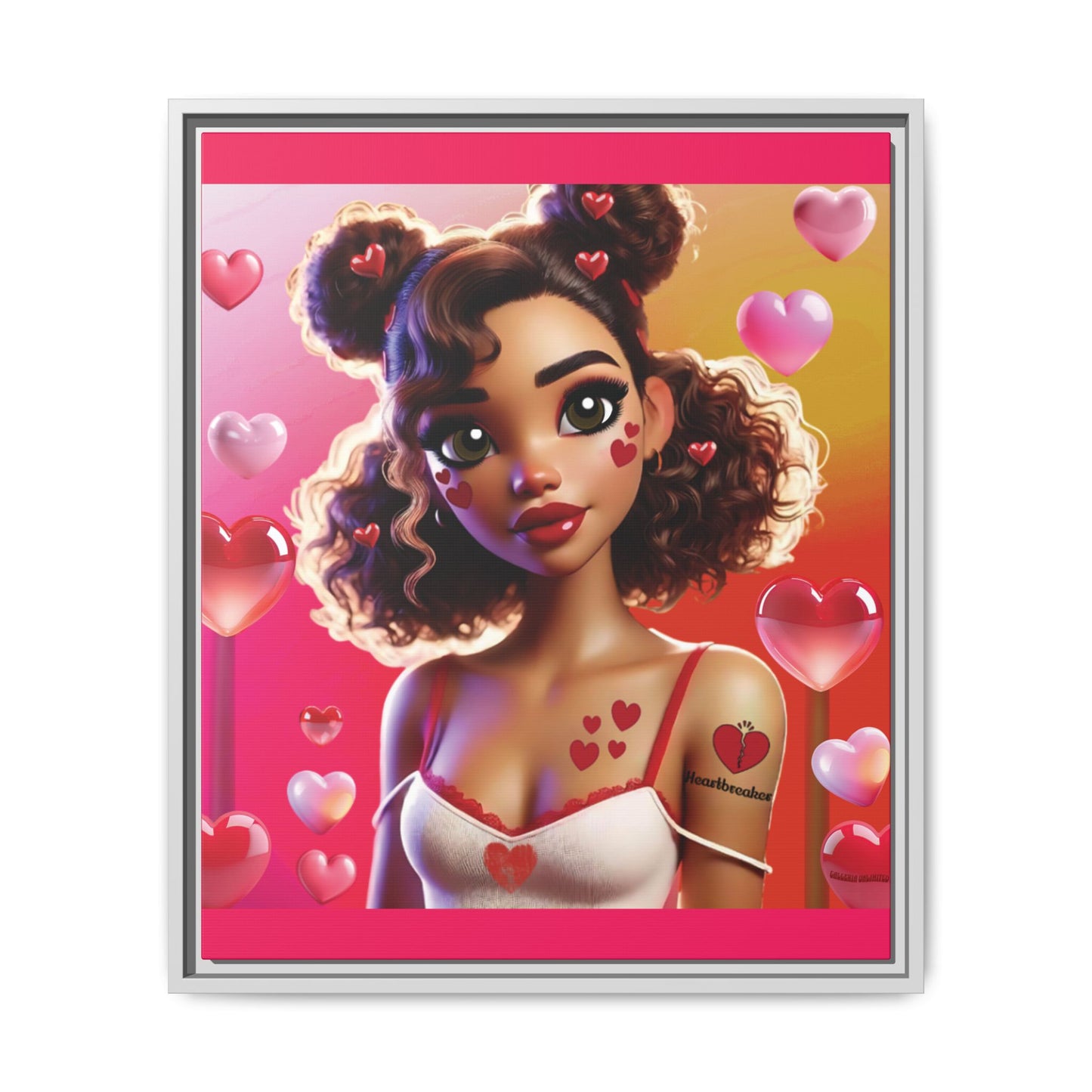 Heartbreaker 2 | Watermelon - Canvas Print, framed matte (multiple sizes/multiple frame colors)