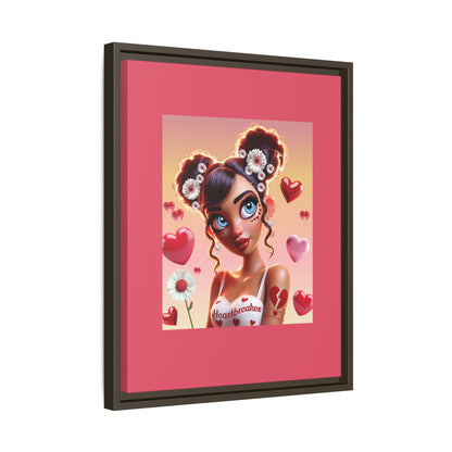 Heartbreaker 1 | Raspberry - Canvas Print, framed matte (multiple sizes/frame colors))