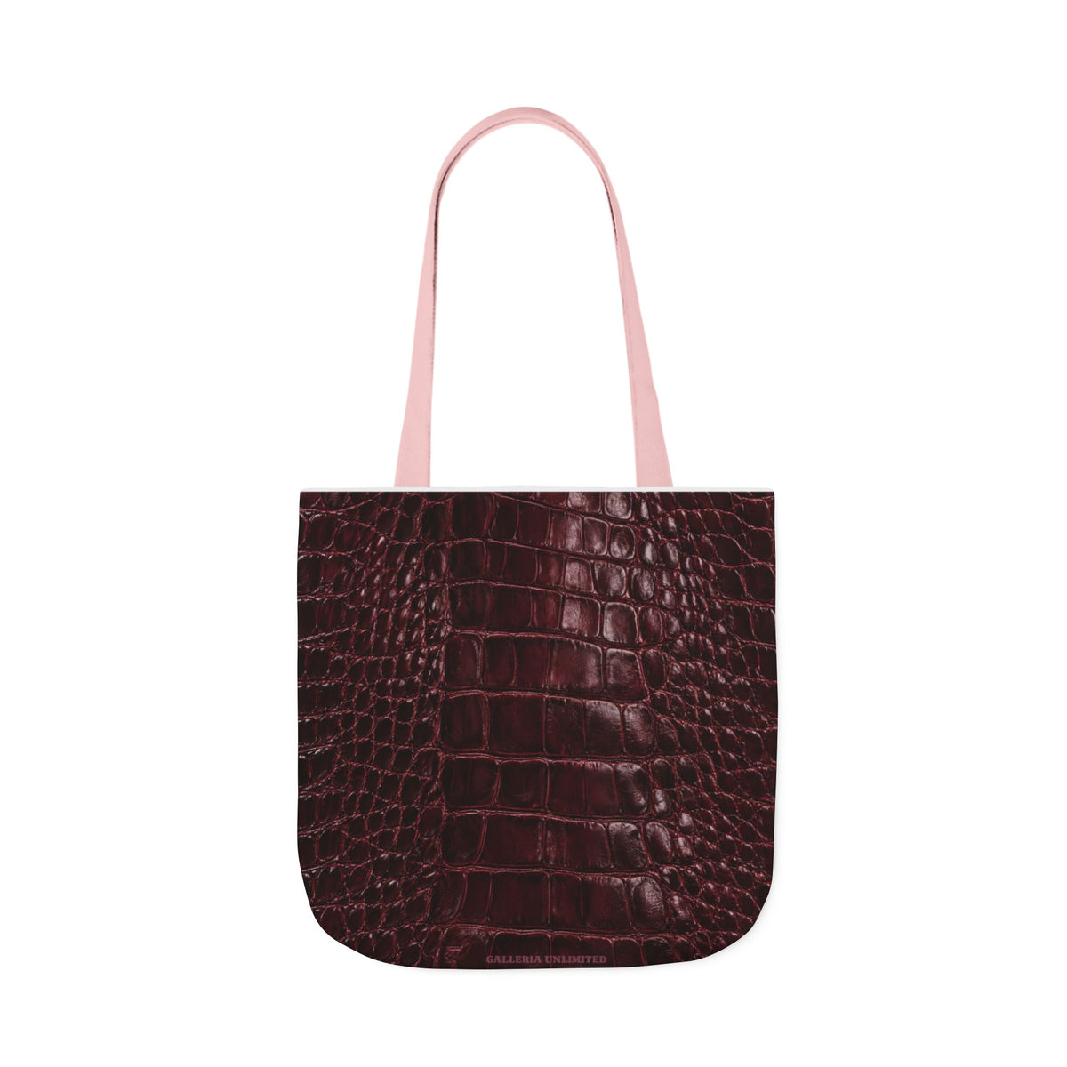 Alligator | Burgundy Print All-Over Pattern Tote Bag (non-textured printed fabric)