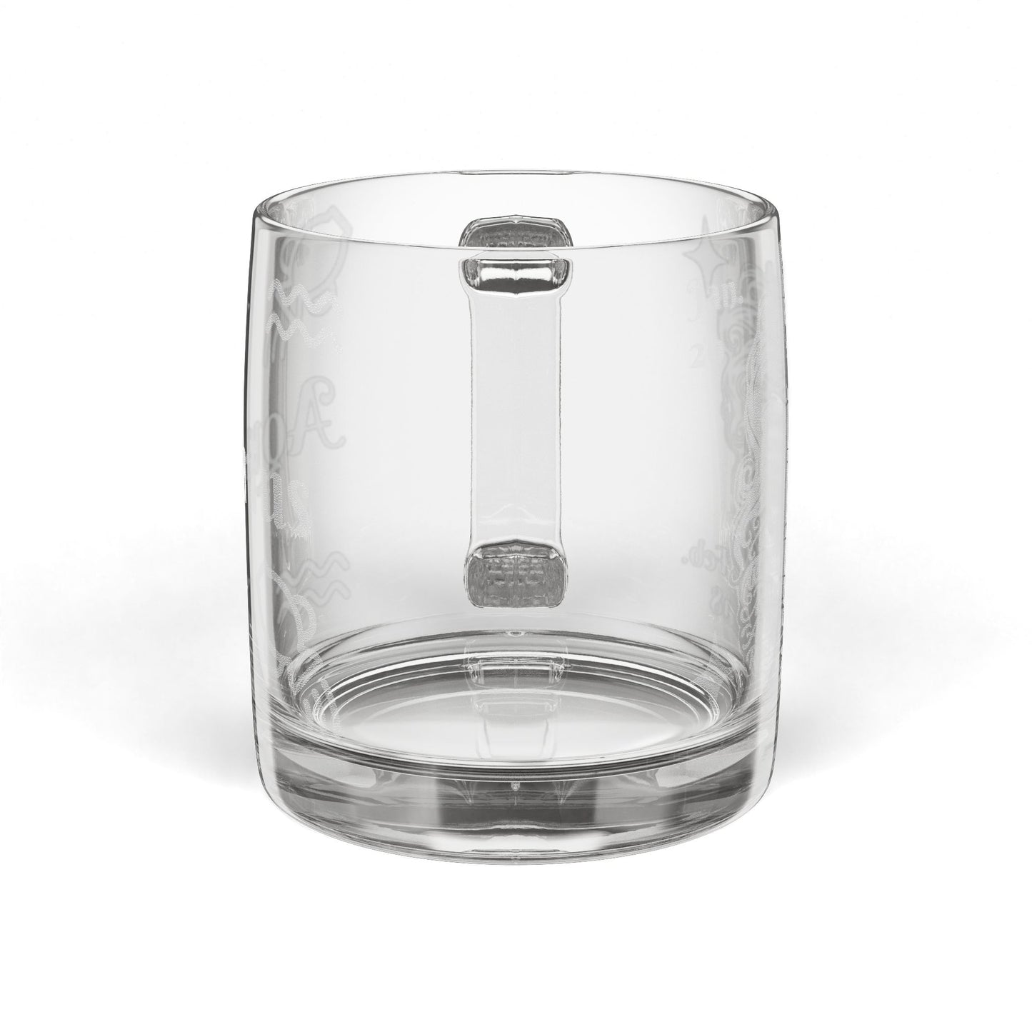 Aquarius | Engraved Glass Coffee Mug, 12.25 oz